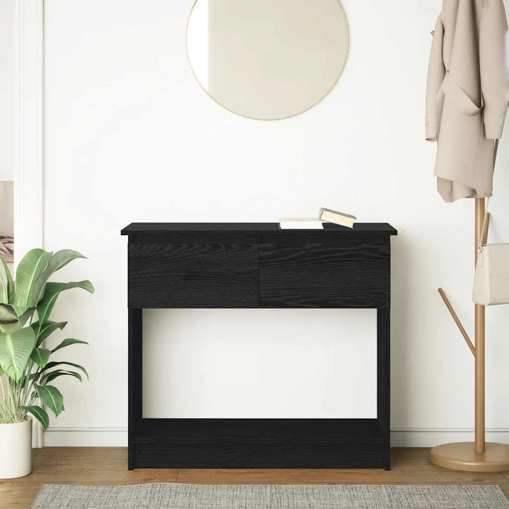 Console Table with Drawers Black 85.5x38.5x74.5 cm